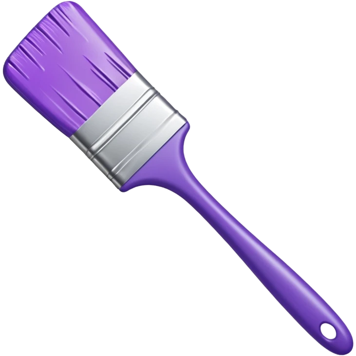 Paint brush with purple paint in the end of the brush  emoji