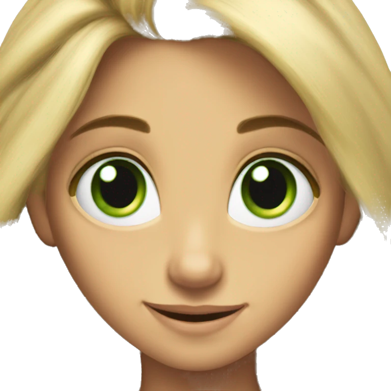 Rapunzel with green eyes emoji