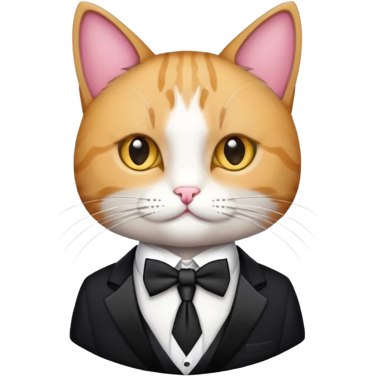 cat dressed in a suit and tie emoji
