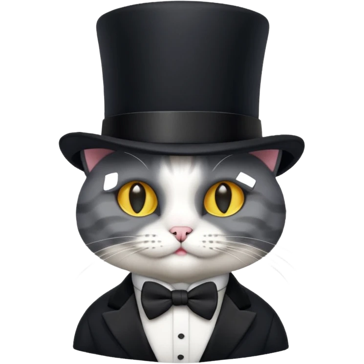 cat wearing a tophat emoji