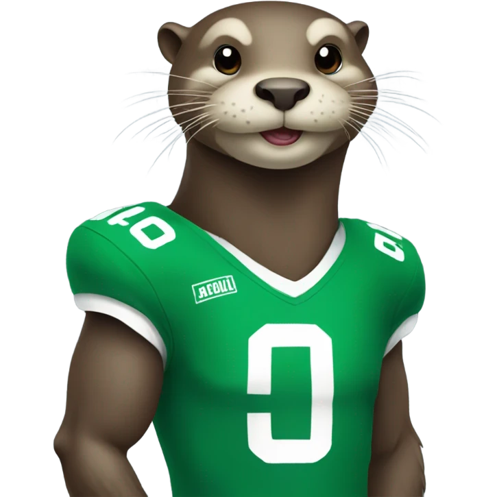 Otter wearing green football jersey  emoji