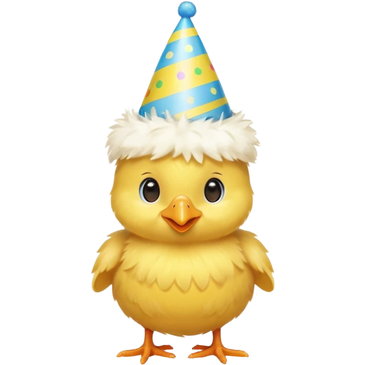 a baby chick with party hat emoji