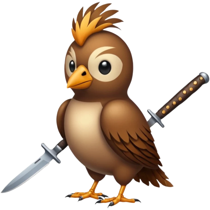 Bird with knife emoji