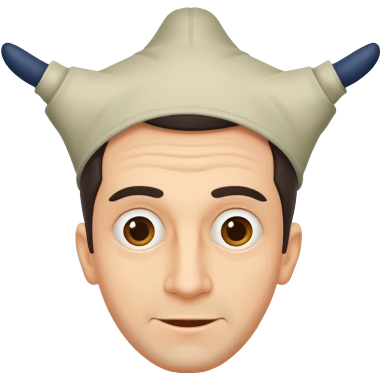Claudio Vieira De Oliveira, a man with an upside-down head, simple background emoji