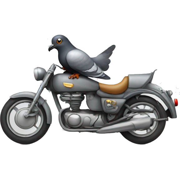 Pigeon on motorbike emoji