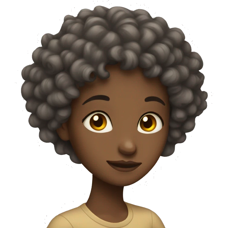 Girl with curly hair sleep emoji