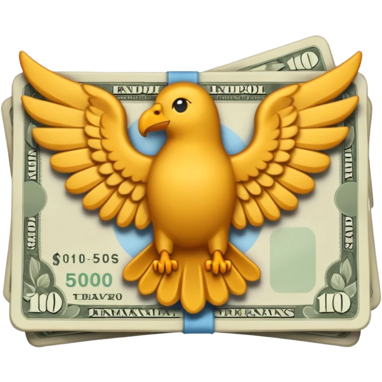 billete con alas emoji