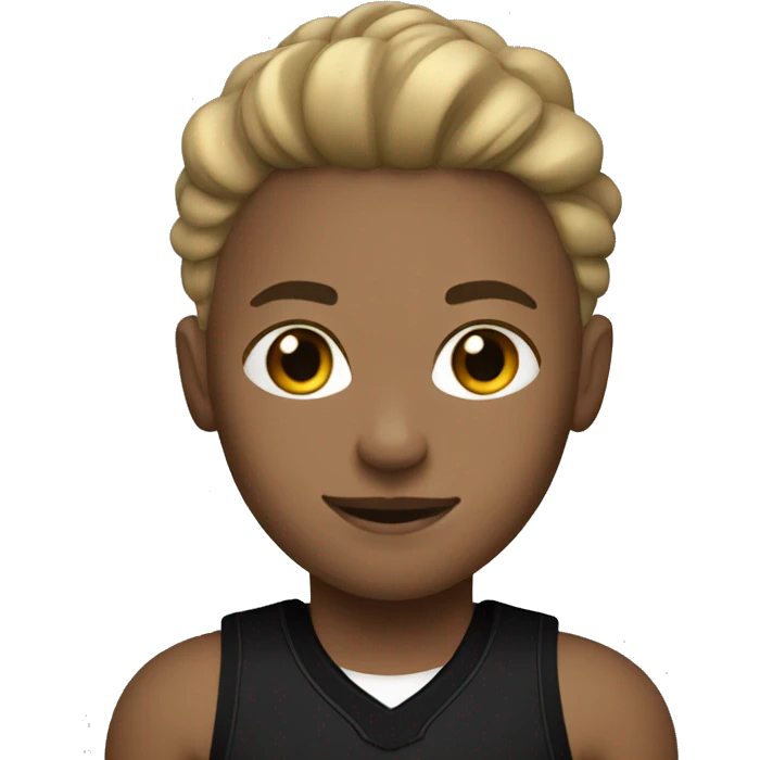 A blonde basketball player in a black uniform emoji