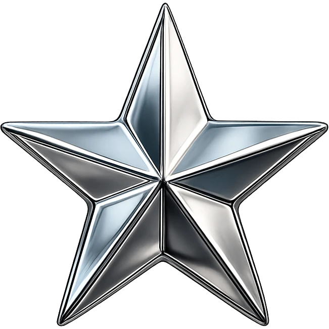 tiny star with a mirror finish, glamorous and stylish, no background emoji