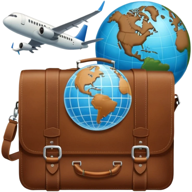 TRAVEL , travel bag , pass board, plane, glob emoji