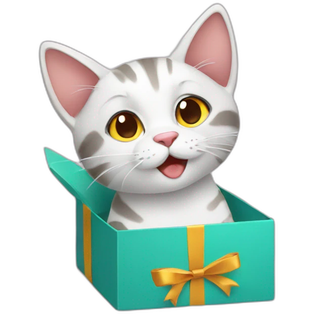 cat in gift box emoji