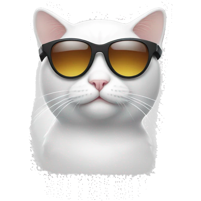 White Cat with Sunglasses emoji