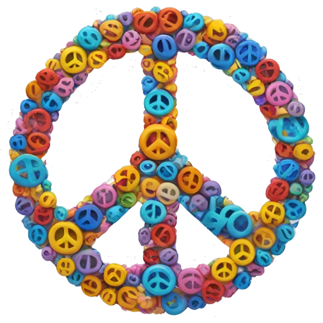 Round peace sign emoji