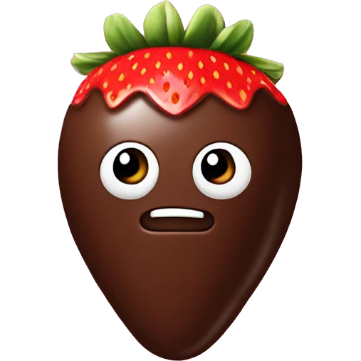 Chocolate covered strawberry emoji