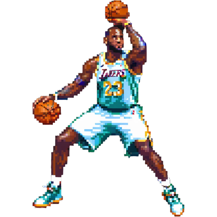 LeBron James shooting a basketball emoji