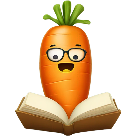 carrot reading book emoji