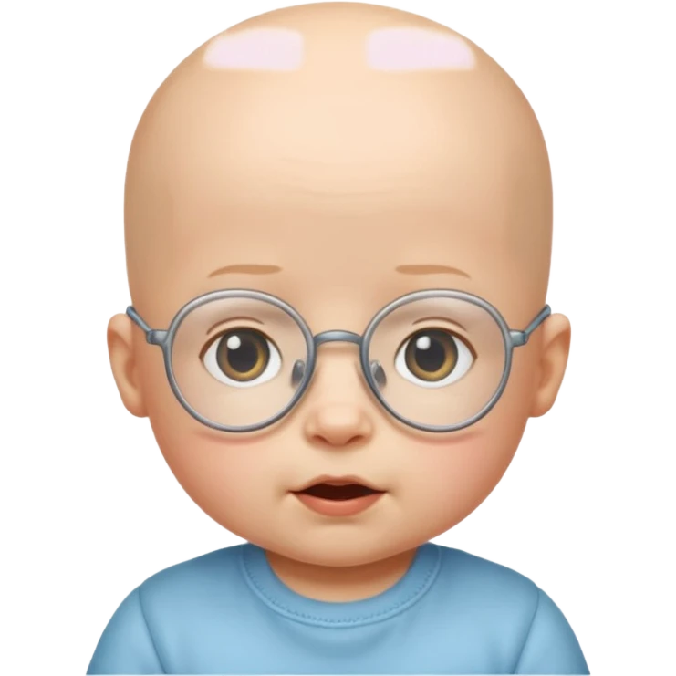 bald glasses baby emoji