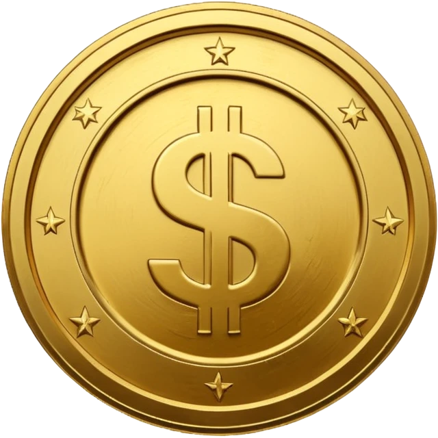 coin with dollar sign but design guidline in middle emoji
