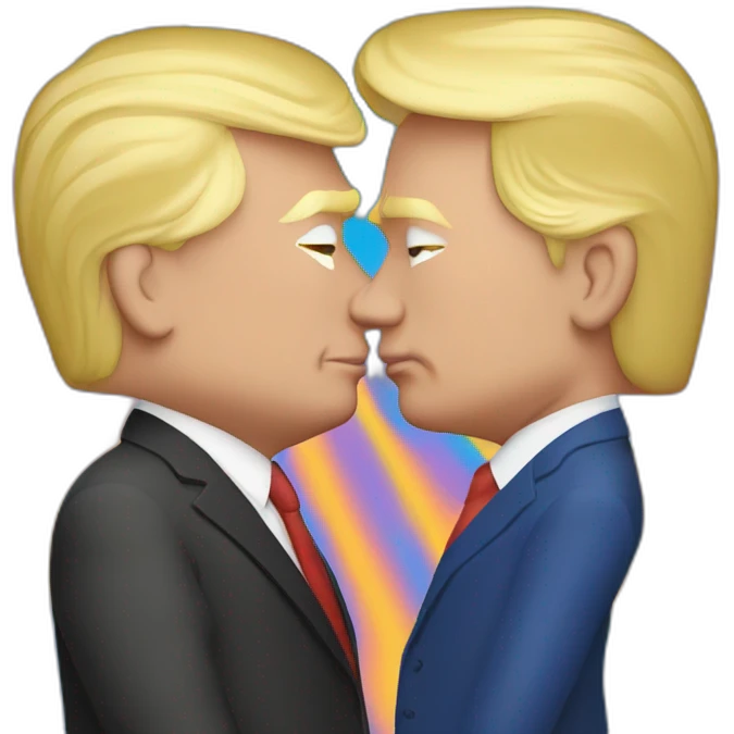 trump-and-putin-kissing,-lgbtq+ friendly, positivity, inclusiveness emoji