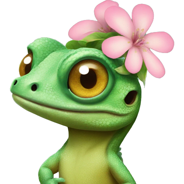 Lizard with flower eyes emoji