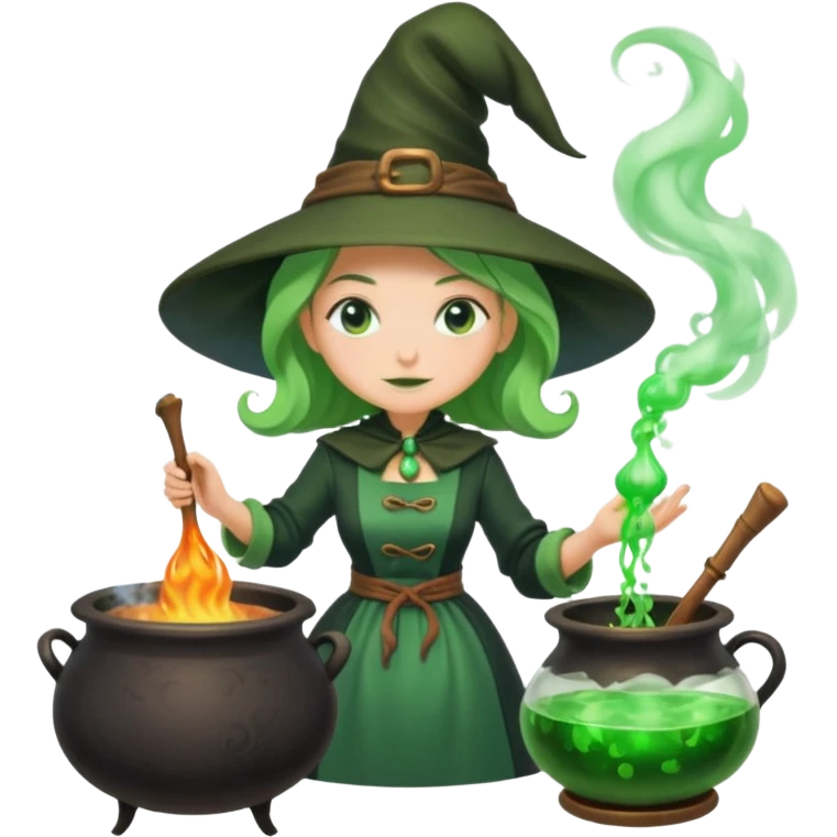 green witch cooking potion emoji