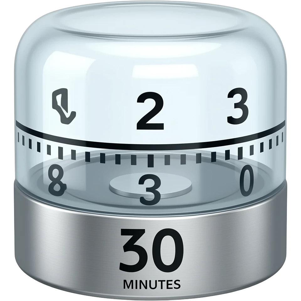 simple glass timer set 30 minutes emoji