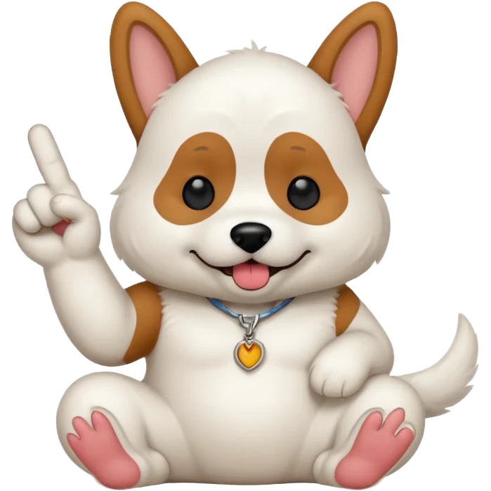 A dog showing middle finger emoji