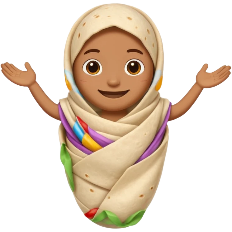 A burrito with arms and legs emoji