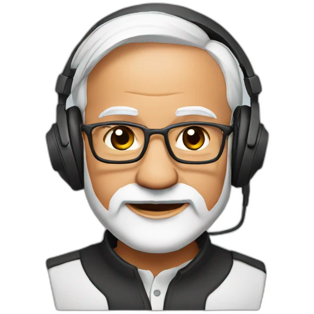 narendra modi with headphones emoji