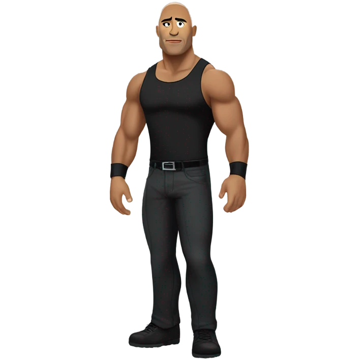 the rock, wwe, full body emoji