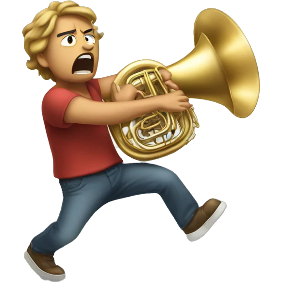 Angry citizen stomping on tuba emoji
