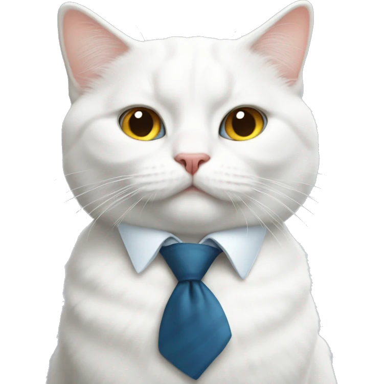 White cat with Bo-tie emoji