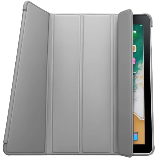 Light grey trifold iPad cover
 emoji
