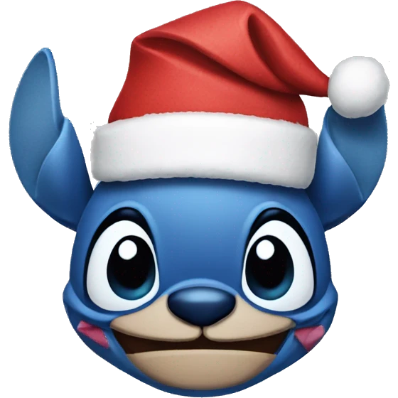 Stitch with Christmas hat emoji