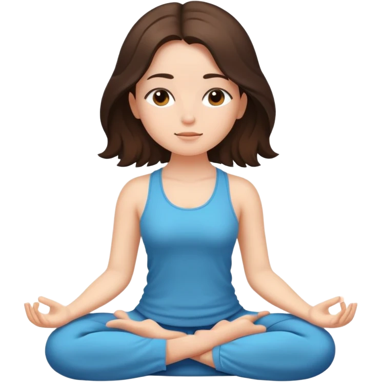 Brunette girl with beautiful hair meditating  emoji