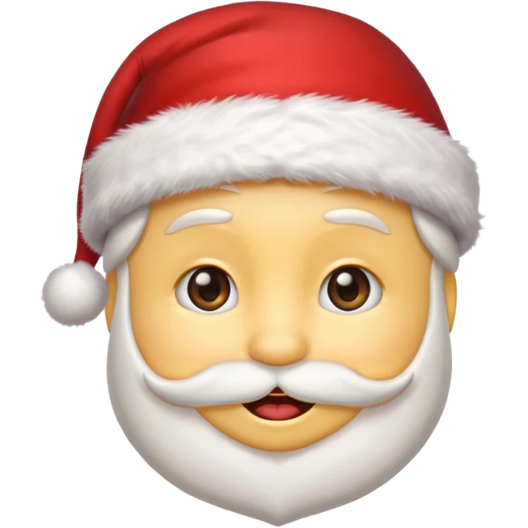 cute emoji face wearing a Santa hat, with a happy soft expression. Replace the festive Christmas elements: a Christmas tree, stocking, snowflake, and other holiday icons. emoji