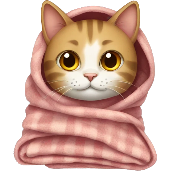 Cat wearing blanket emoji