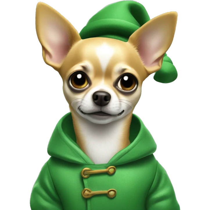 Chihuahua In green coat￼ emoji