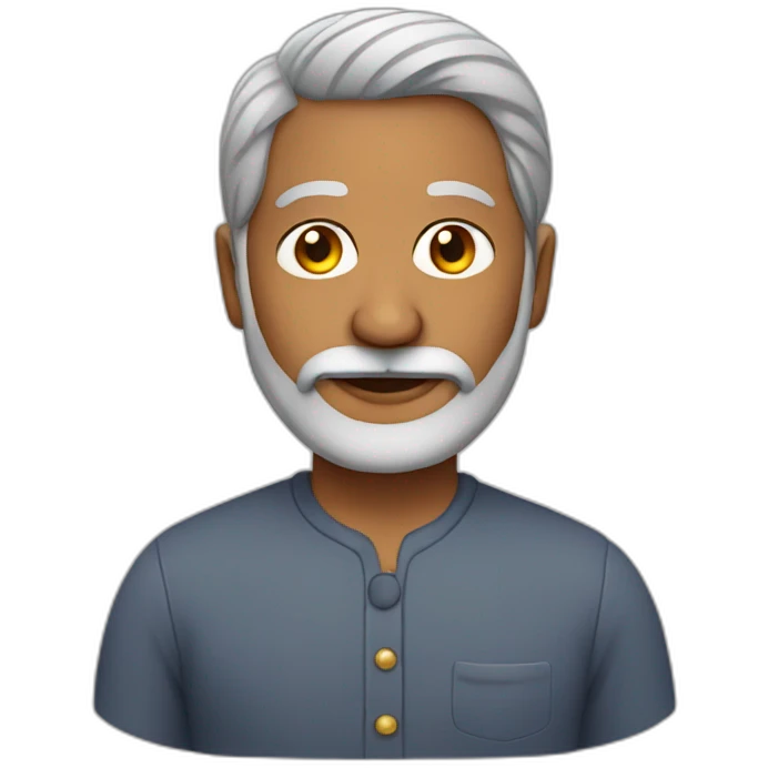 Indian man in his 50s with a grey beard emoji