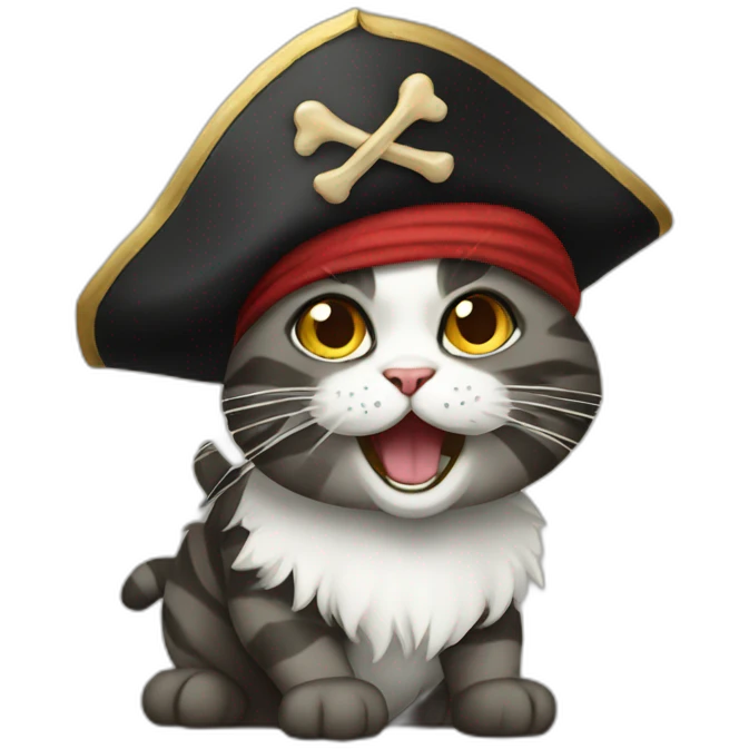 funny pirate cat emoji