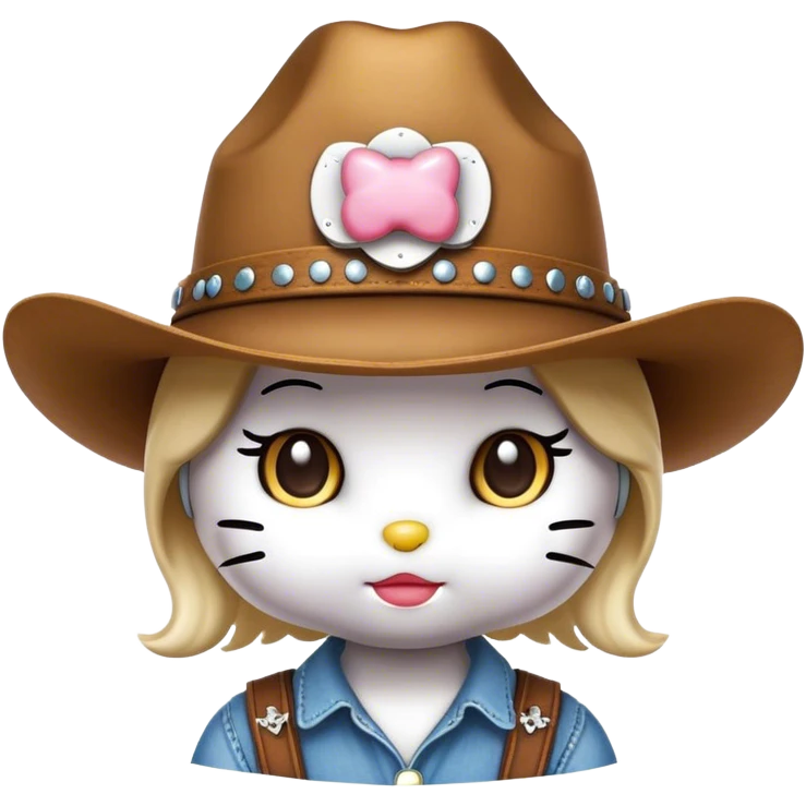 Hello kitty cowboy hat emoji
