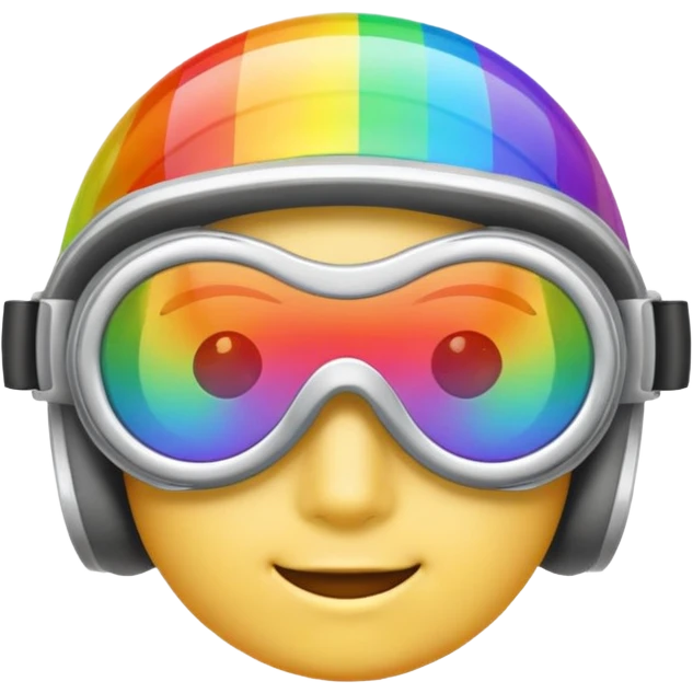 silver simulation rainbow visor goggles emoji