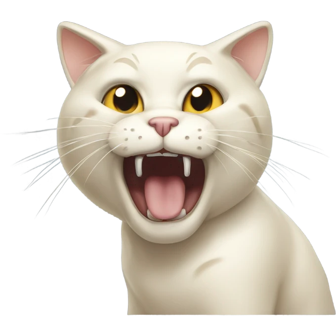 Cream cat hissing  emoji