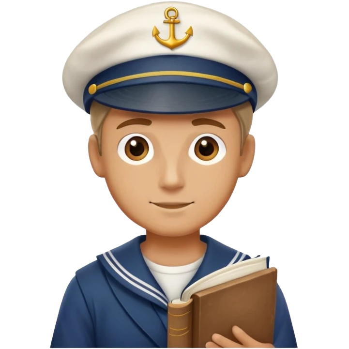 a sailor with a book in his hand emoji