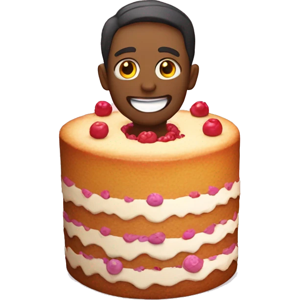 Smily with cake on face emoji