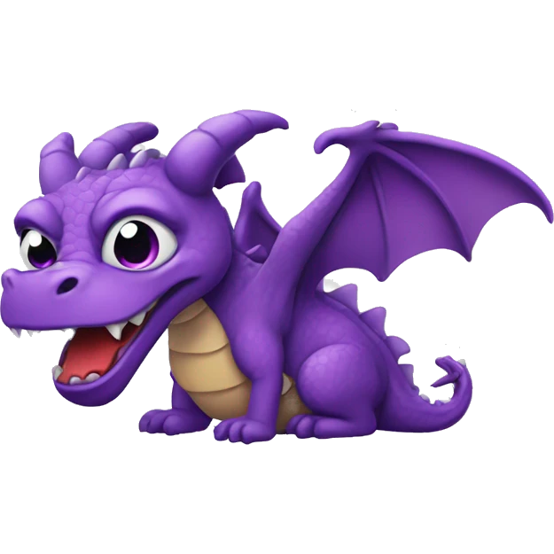 Dragon with purple beeing sad and crying emoji