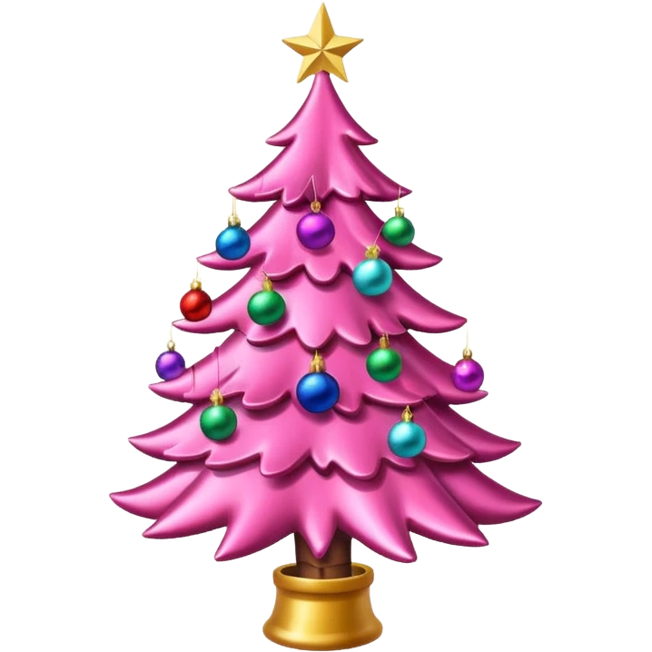 Pink Christmas tree emoji