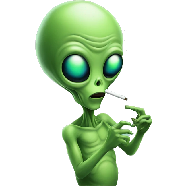 Alien smoking weed emoji