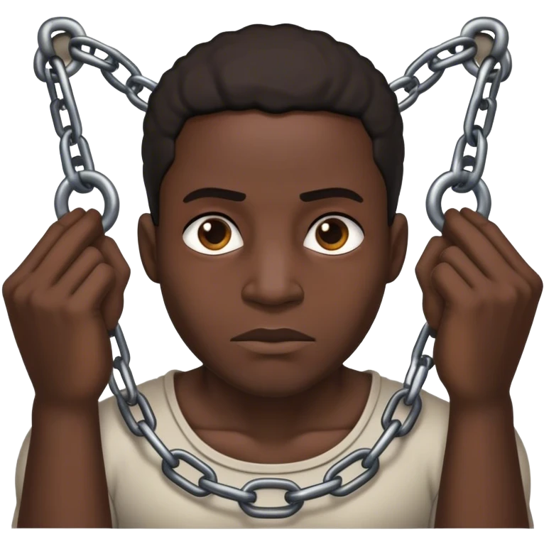 black guy in shackles emoji
