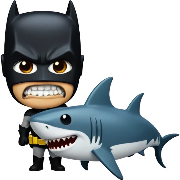 Batman with a shark emoji
